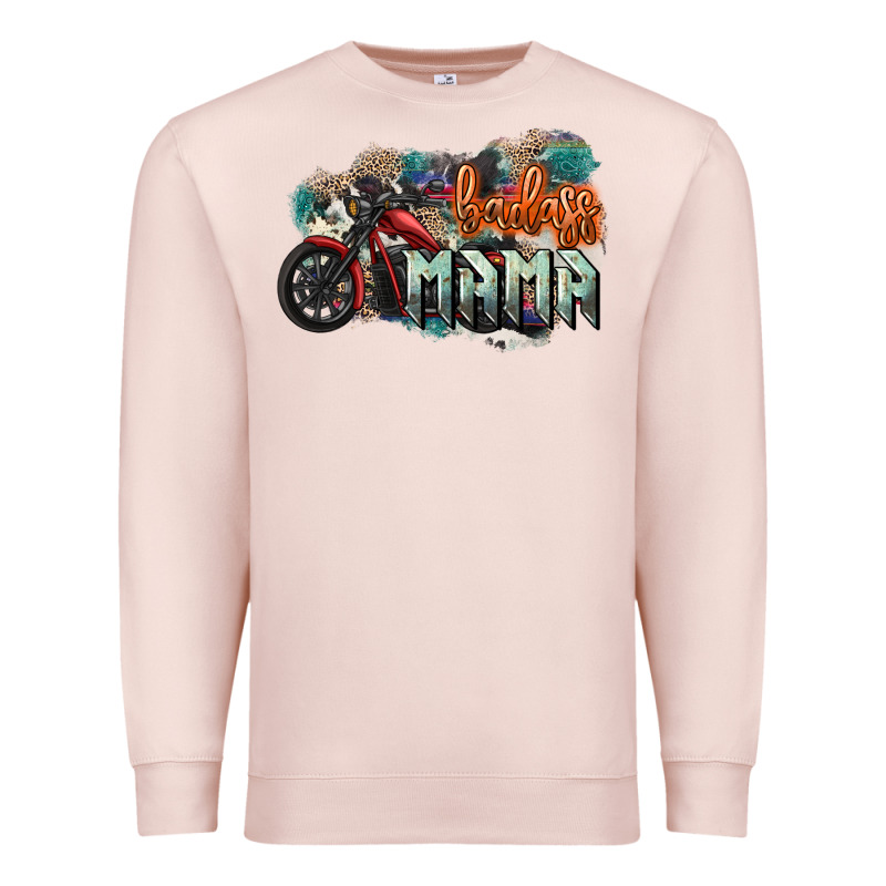 Badass Mama Motorcycle Mother's Day Premium Sweatshirt by HowdyJamesFarm | Teevron