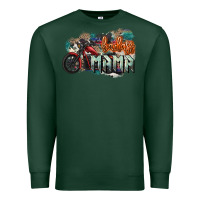 Sports Green Badass mama motorcycle mother's day Premium Sweatshirt - HowdyJamesFarm