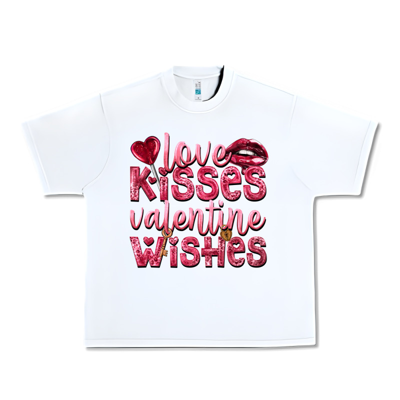 Love Kisses Valentine Wishes Urban Heavy Tee by NancyCooperArtShop | Teevron