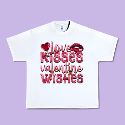 Love Kisses Valentine Wishes Urban Heavy Tee Designed By Nancycooperartshop