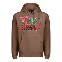 Chestnut cowgirl nursing is a work of heart Premium Hoodie - CowGirlArtShop