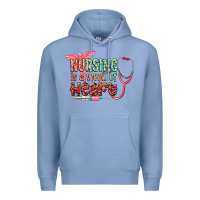 Colony Blue cowgirl nursing is a work of heart Premium Hoodie - CowGirlArtShop