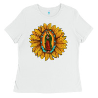 White our lady of guadalupe sunflower Ladies Tee - JahusDesignShop