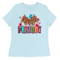 Baby Blue Periodt afro woman nail art Ladies Tee - RanaPortraitStore