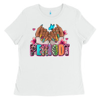 White Periodt afro woman nail art Ladies Tee - RanaPortraitStore