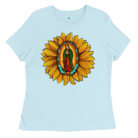 Baby Blue our lady of guadalupe sunflower Ladies Tee - JahusDesignShop