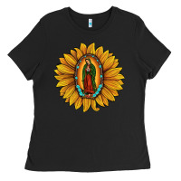Black our lady of guadalupe sunflower Ladies Tee - JahusDesignShop