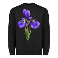Black Iris Flower Heavyweight Sweatshirt - LillyAllenDesigns