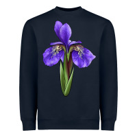 Navy Iris Flower Heavyweight Sweatshirt - LillyAllenDesigns