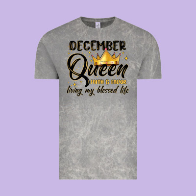 December Queen Faith And Favor Living My Blessed L Vintage Tee Designed By Maliassmallbusiness