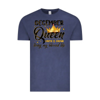 Vintage Denim december queen faith and favor living my blessed l Vintage Tee - MaliasSmallBusiness