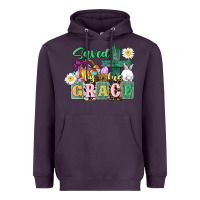 Plum Saved by his grace Easter Heavyweight Hoodie - CowGirlArtShop