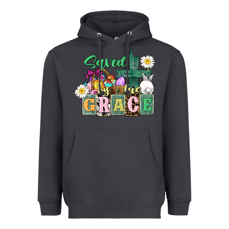 Saved By His Grace Easter Heavyweight Hoodie by CowGirlArtShop | Teevron