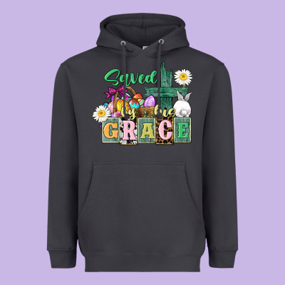 Saved By His Grace Easter Heavyweight Hoodie Designed By Cowgirlartshop