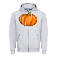 Heather Grey pumpkin Zipper Hoodie - texasbilliewilder