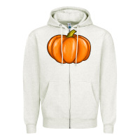 Oatmeal Heather pumpkin Zipper Hoodie - texasbilliewilder
