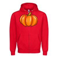 Red pumpkin Zipper Hoodie - texasbilliewilder