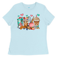 Baby Blue baking coffee cups Ladies Tee - Jasminsmagicworld