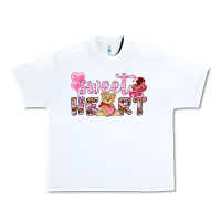 White sweetheart with bear Urban Heavy Tee - NancyCooperArtShop