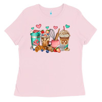 Bubblegum Pink baking coffee cups Ladies Tee - Jasminsmagicworld