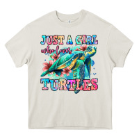 Cream just a girl who loves turtles Heavy Core Tee - Jasminsmagicworld