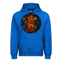 Cobalt african masks round earrings 2 Urban Hoodie - BundleAndBundleShop