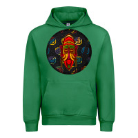 Emerald african masks round earrings 2 Urban Hoodie - BundleAndBundleShop