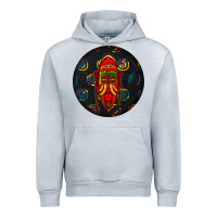 Heather Grey african masks round earrings 2 Urban Hoodie - BundleAndBundleShop