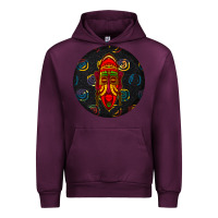 Mauve Wine african masks round earrings 2 Urban Hoodie - BundleAndBundleShop