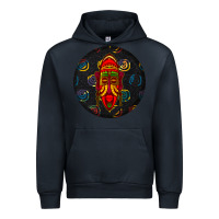 Navy african masks round earrings 2 Urban Hoodie - BundleAndBundleShop