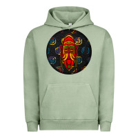 Pigment Oil Green african masks round earrings 2 Urban Hoodie - BundleAndBundleShop
