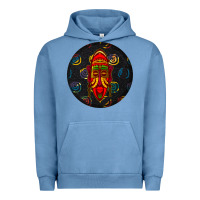 Pigment Pebble Blue african masks round earrings 2 Urban Hoodie - BundleAndBundleShop