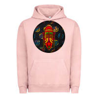 Pigment Salmon african masks round earrings 2 Urban Hoodie - BundleAndBundleShop