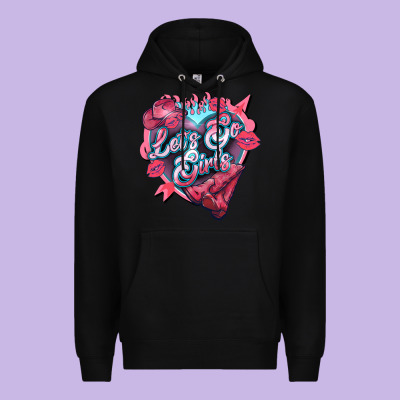 Let's Go Girls Pink Valentine's Day Premium Hoodie Designed By Howdyjamesfarm