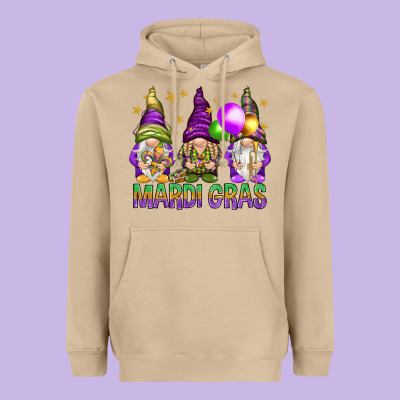 Mardi Gras With Gnomies Heavyweight Hoodie Designed By Howdyjamesfarm
