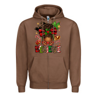 Chestnut christmas believe afro messy bun Zipper Hoodie - texasbilliewilder
