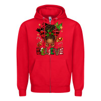 Red christmas believe afro messy bun Zipper Hoodie - texasbilliewilder