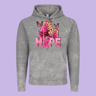 Hope Breast Cancer Caucasian Hand Nails Vintage Hoodie Designed By Nancycooperartshop