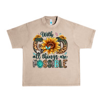 French Oak with god all things are possible malias Urban Heavy Tee - MaliasSmallBusiness