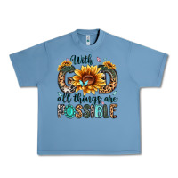Pebble Blue with god all things are possible malias Urban Heavy Tee - MaliasSmallBusiness