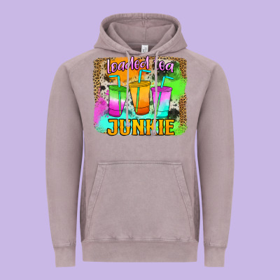 Loaded Tea Junkie Vintage Hoodie Designed By Jasminsmagicworld
