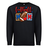 Black Football mom red and blue team color mother's day Premium Sweatshirt - HowdyJamesFarm