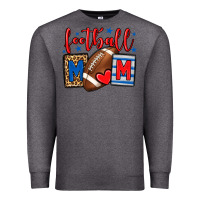 Charcoal Heather Football mom red and blue team color mother's day Premium Sweatshirt - HowdyJamesFarm