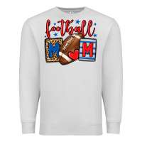 Dove Grey Football mom red and blue team color mother's day Premium Sweatshirt - HowdyJamesFarm