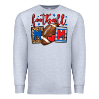 Heather Grey Football mom red and blue team color mother's day Premium Sweatshirt - HowdyJamesFarm
