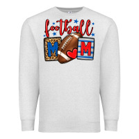 Oatmeal Heather Football mom red and blue team color mother's day Premium Sweatshirt - HowdyJamesFarm