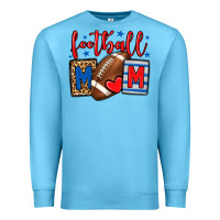 Ocean Blue Football mom red and blue team color mother's day Premium Sweatshirt - HowdyJamesFarm