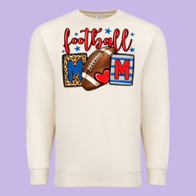 Football Mom Red And Blue Team Color Mother's Day Premium Sweatshirt Designed By Howdyjamesfarm