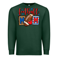 Sports Green Football mom red and blue team color mother's day Premium Sweatshirt - HowdyJamesFarm