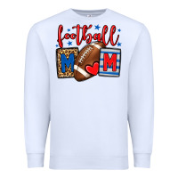 White Football mom red and blue team color mother's day Premium Sweatshirt - HowdyJamesFarm